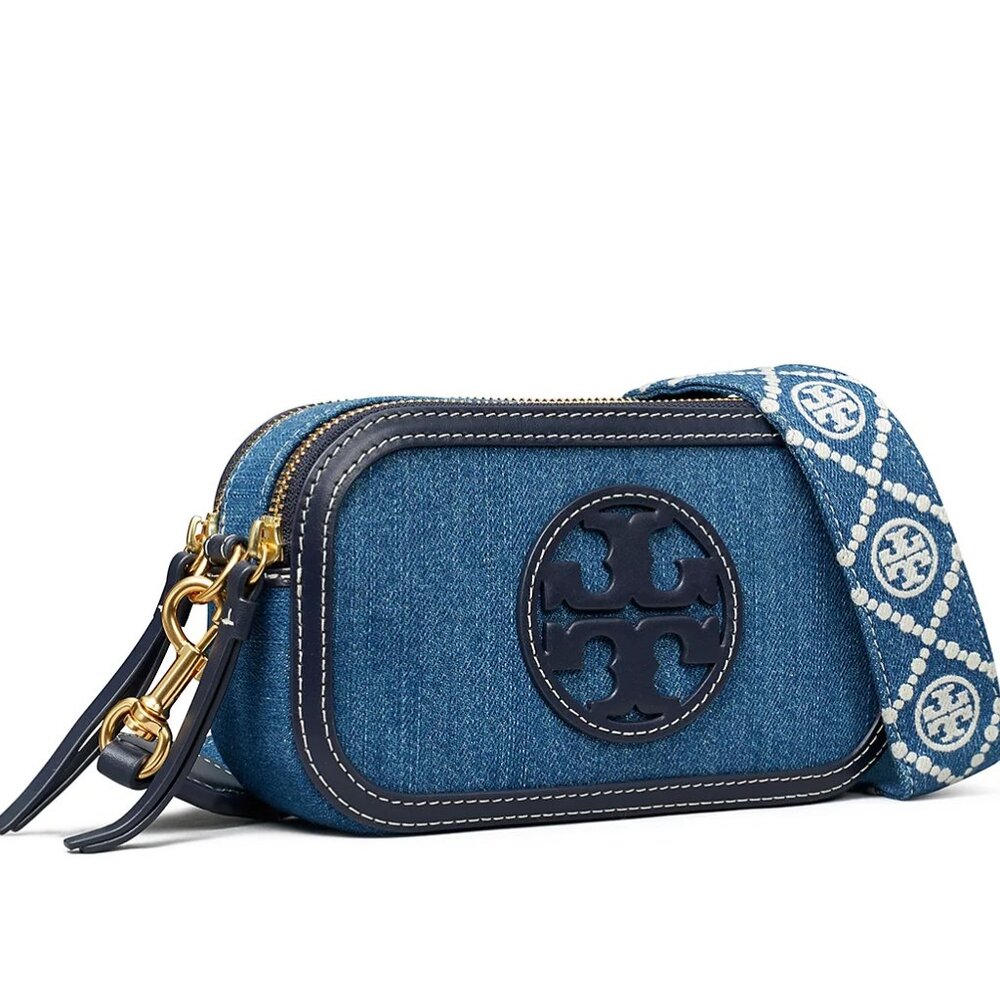 Tory Burch Mini Miller Denim Crossbody Bag - Picture 2 of 11